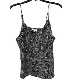 Nine West Sexy Black White Print Women’s Tank Top Camisole Adj. Straps Sz XL